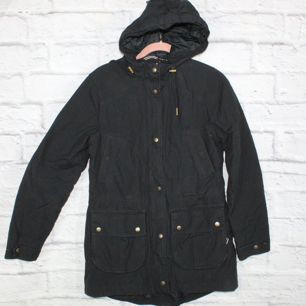 LL BEAN East End Parka Jacket Coat Hooded Black Size Small - Picture 1 of 9